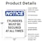 Signmission Cylinders Must Be Secured At All Times, 12 in W x Rectangle, Plastic OS-2PACK-NS-P-1218-V-15388 - alternate 5
